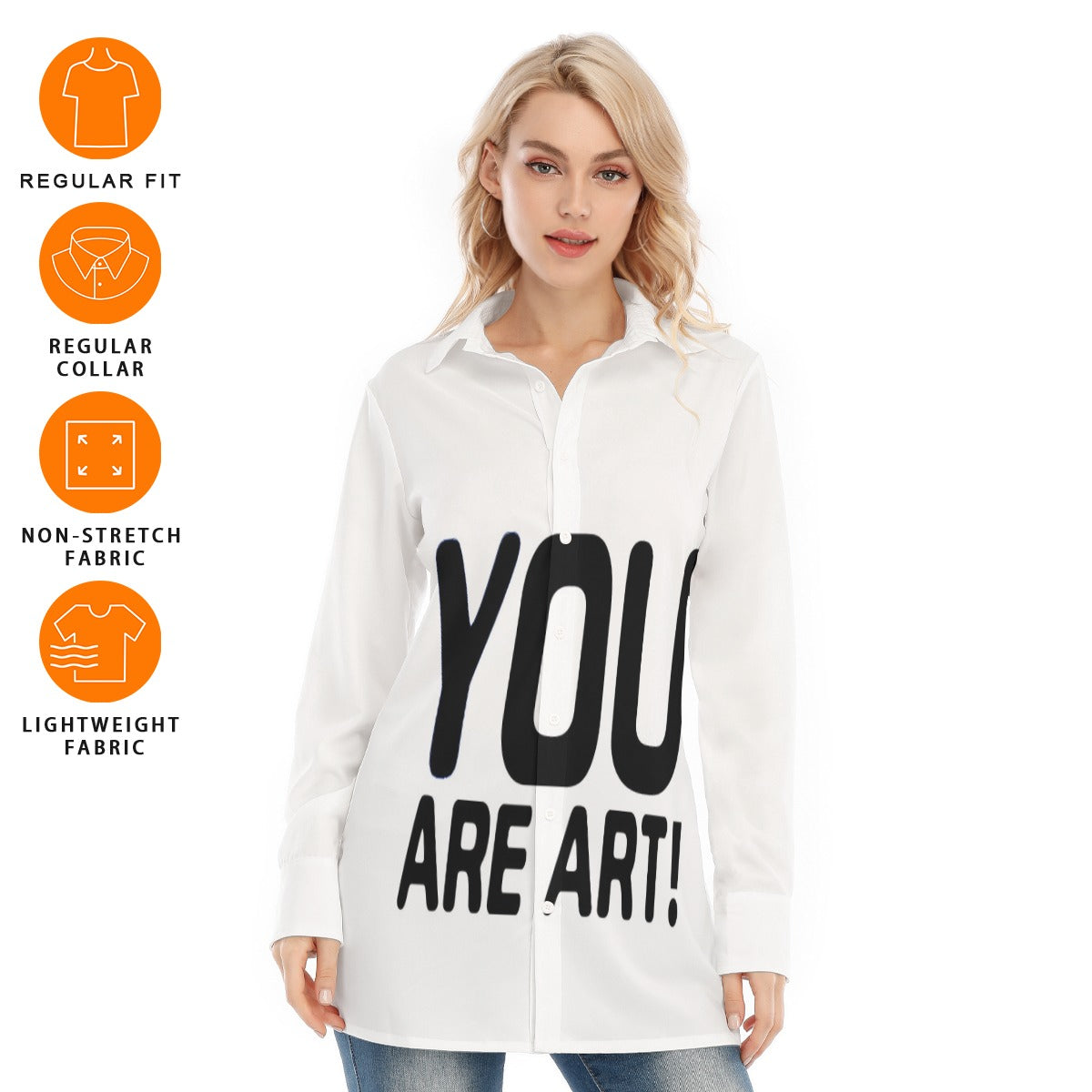 All-Over Print Women's Long Shirt