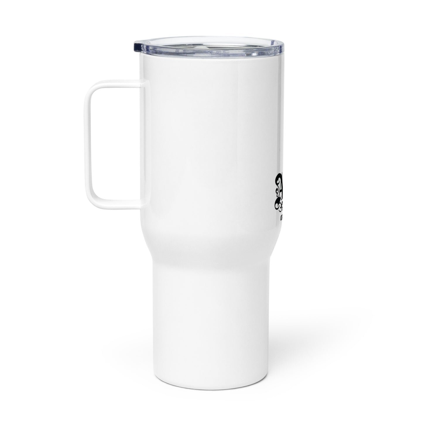 Travel mug with a handle